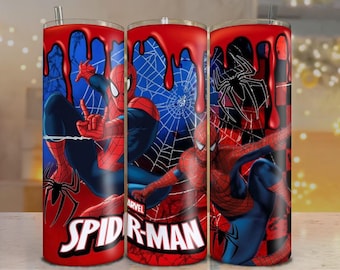 Inspired Spiderman Tumbler Wrap PNG: Superhero Sublimation Design (Digital File Download)