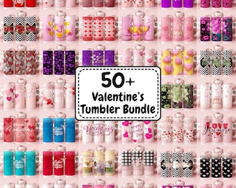 50+ Valentine Tumbler Wrap PNG Bundle | Love Heart & Glitter Designs | Sublimation  | Instant Download