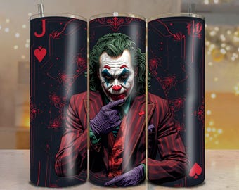 Joker Halloween Tumbler Wrap: Spooky Pumpkin 20oz Skinny Tumbler (PNG Digital Download