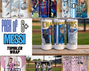 6+ Soccer Legend Tumbler Wrap PNG Bundle | Fan-Inspired Cartoon Sports Art | Sublimation Wraps for 20oz