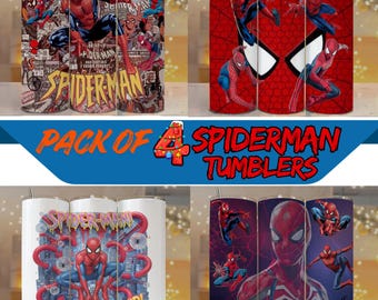 4+ Spider Hero Tumbler Wrap PNG Bundle | Fan-Inspired Comic Web Cartoon Art | Sublimation Wraps 20oz