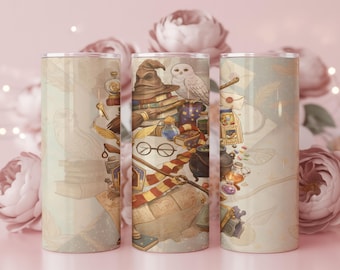 Wizard Magic Tumbler Wrap PNG 20oz | Fantasy School  Sublimation Design | Straight Tapered Digital Download