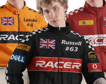 Custom Racing Bomber Jacket: Vintage Motorsport Style, Personalized Name & Number