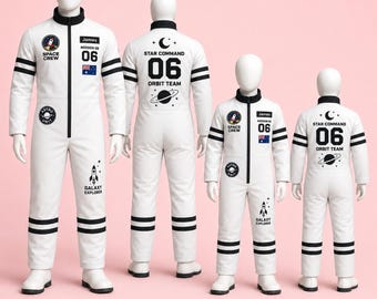 Aangepast astronaut-racepak, gepersonaliseerd ruimtejumpsuit voor kinderen en volwassenen, Galaxy Explorer-kostuum