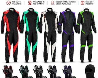 Custom Formula 1 Racing Suit: Personalized Kart Suit with Gloves & Balaclava