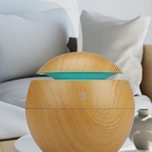 Wood Grain Essential Oil Diffuser: Ultrasonic Aromatherapy Humidifier with LED