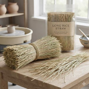 Long Natural Rice Straw for Pottery & Ceramic Art | Saggar Firing, Surface Marking