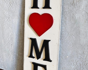 Houten wanddecoratie | Rustiek boerderijdecor met rood hart