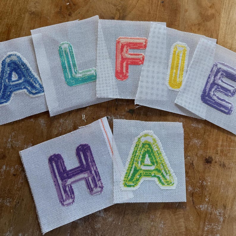 Needlepoint Lettering 2-colour Needlepoint Alphabet Chart Bundle | A–Z Letters, Numbers ...