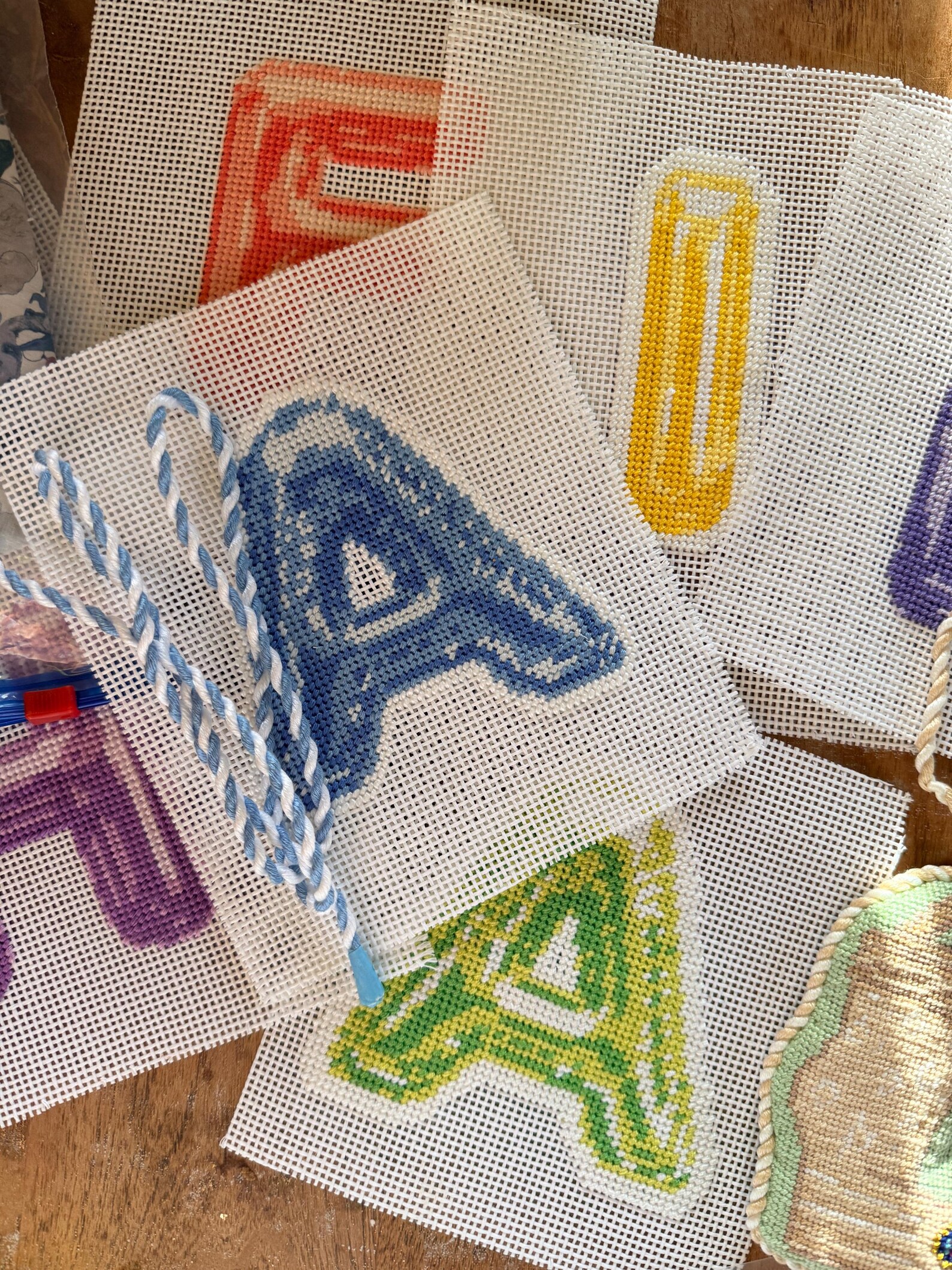 Script Numbers Needlepoint 2-colour Needlepoint Alphabet Chart Bundle | A–Z Letters, Numbers ...