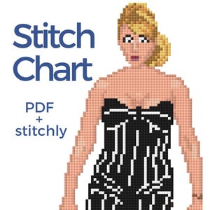 Ramona Catwalk Needlepoint Pattern – Iconic Reality TV Fashion Moment, Housewives Inspired, Digital Chart for 18 Count Canvas
