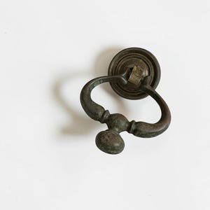 Vintage, Antique Traditional Drop Ring, Dutch-Style Drawer Pull, Furniture, Door Pulls, Set of 7