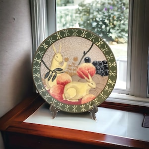 Vintage Br&#39;er Rabbit by Gear 1995 Collector Plate, 10” Folk Art Rabbit Plate, Decorative Plate.
