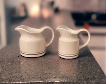 Vintage Pfaltzgraff Mini Pitchers, “Cloverhill” Gravy Boat, Creamer, Crock Type Pitcher Combo, 2 piece set