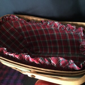 Vintage Longaberger Basket, 1991 Yuletide Vegetable Basket, Christmas Edition with original plaid cloth Liner. bild 3