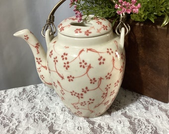 Mothers Day Gift, Asian Teapot , Ceramic Teapot, Floral Teapot