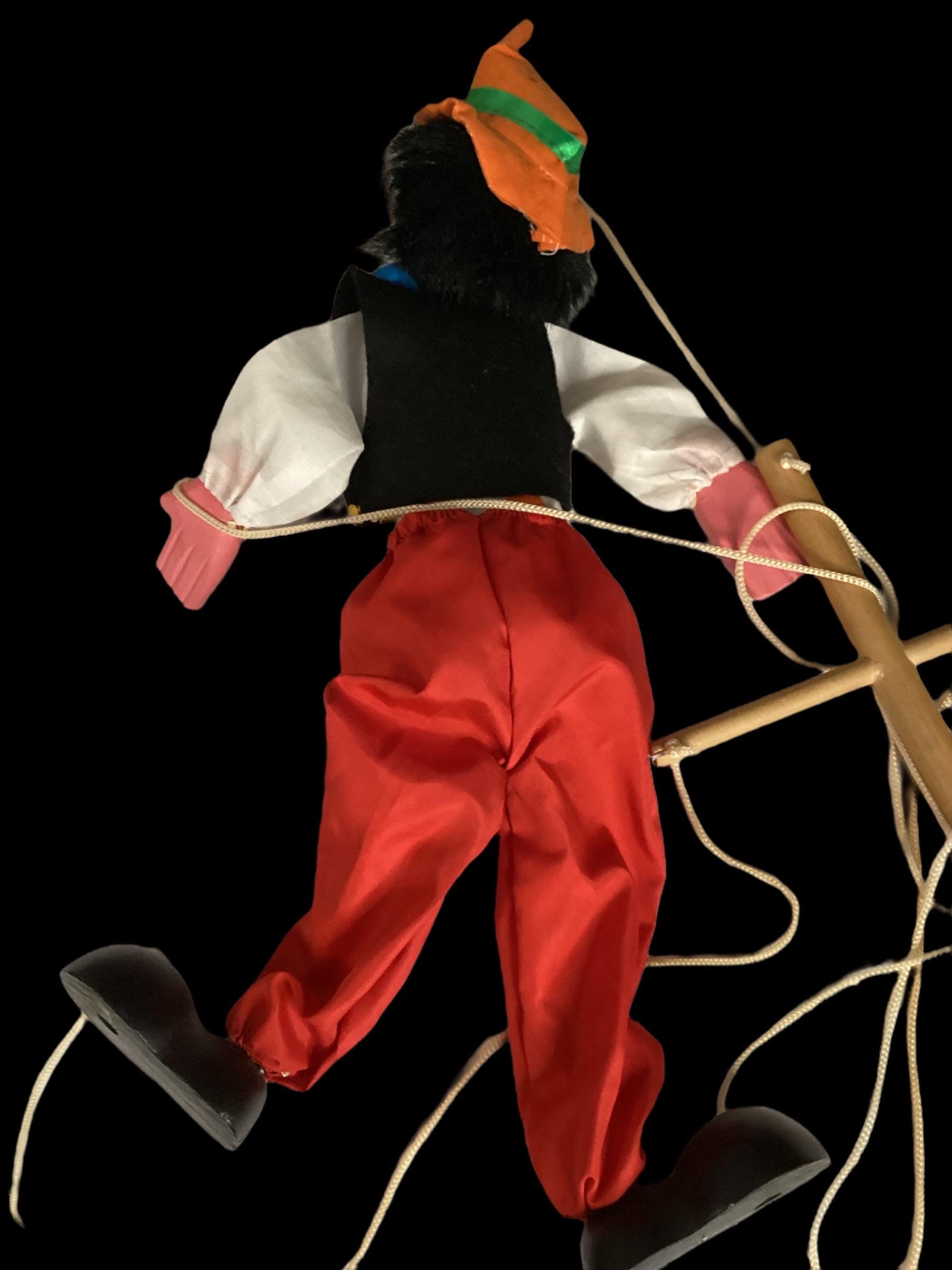Vintage Wooden Marionette Pinocchio, Harlequin Doll, Court Jester Doll ...