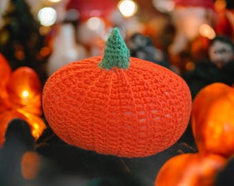 Orange Handmade Crochet Pumpkin, Fall Decor, Halloween Decorations,  Plush, Pillow, 10 inches