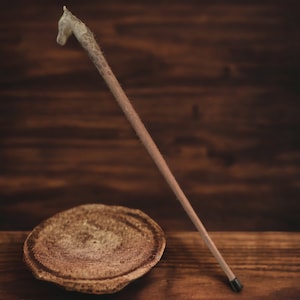 Vintage Handcrafted Wood Giraffe Cane, Walking Stick, Hand Carved Giraffe Hand Staff