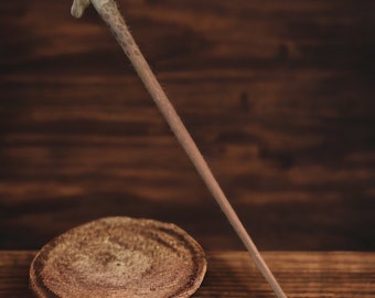 Vintage Handcrafted Wood Giraffe Cane, Walking Stick, Hand Carved Giraffe Hand Staff