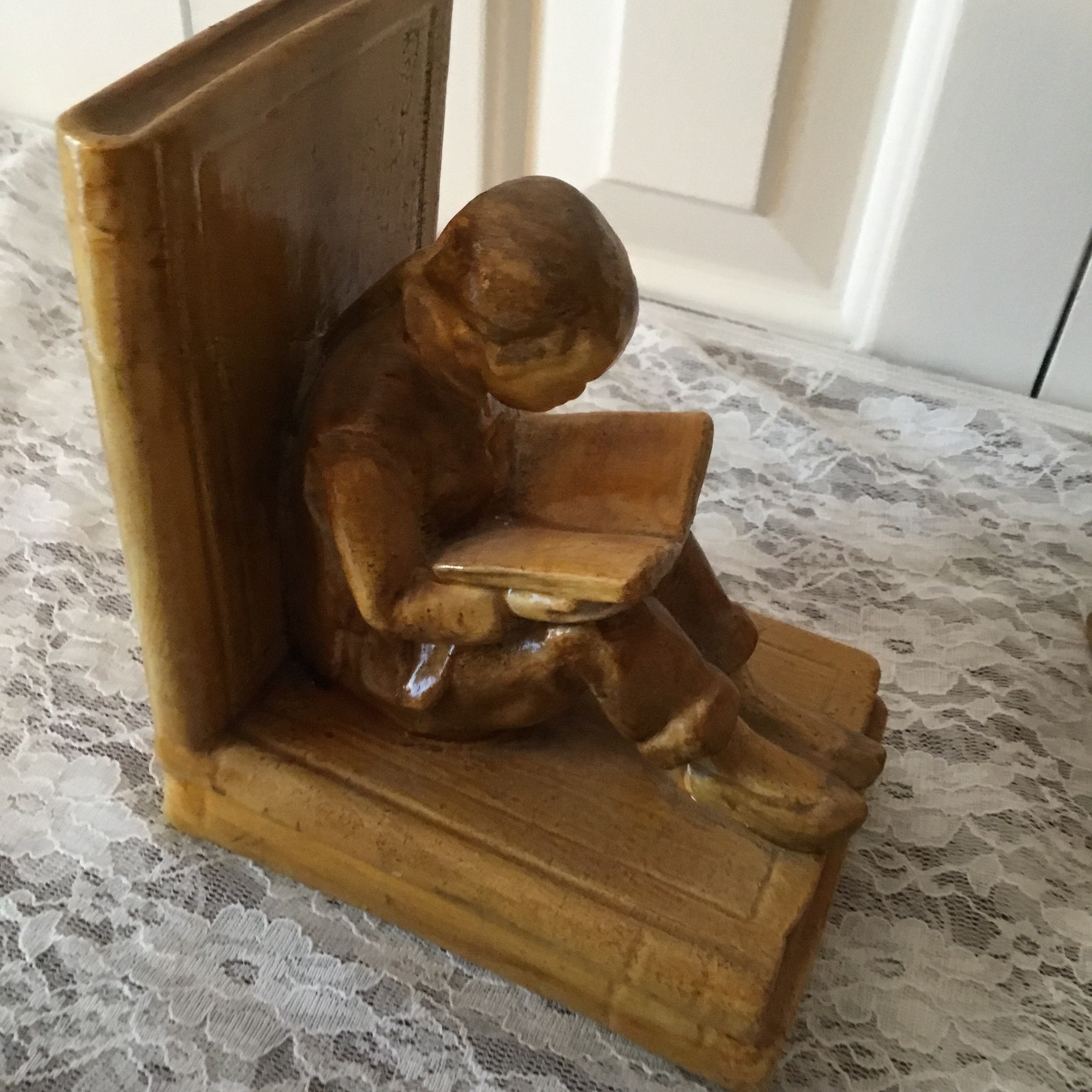 Vintage Asian Children Bookends, Ronson 1920 Style Boy and Girl Asian ...