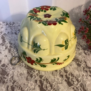 Vintage Porcelain Hand. Painted Jello Mold, Salad Mold from Portugal