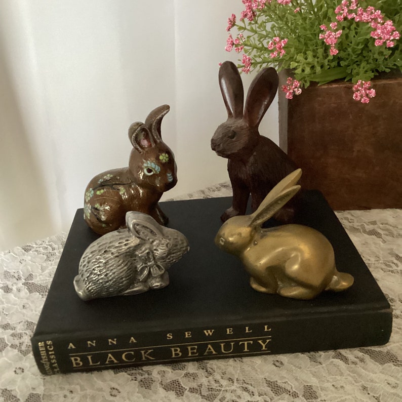 Vintage Rabbit Figurines, Bunny Miniatures, Rabbit Collectibles, Sold ...