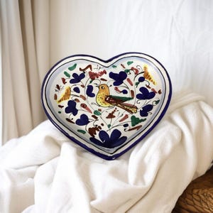 Sambuco Mario Studio Pottery Heart Plate Colored Arabesque Italy Artisan Ceramic