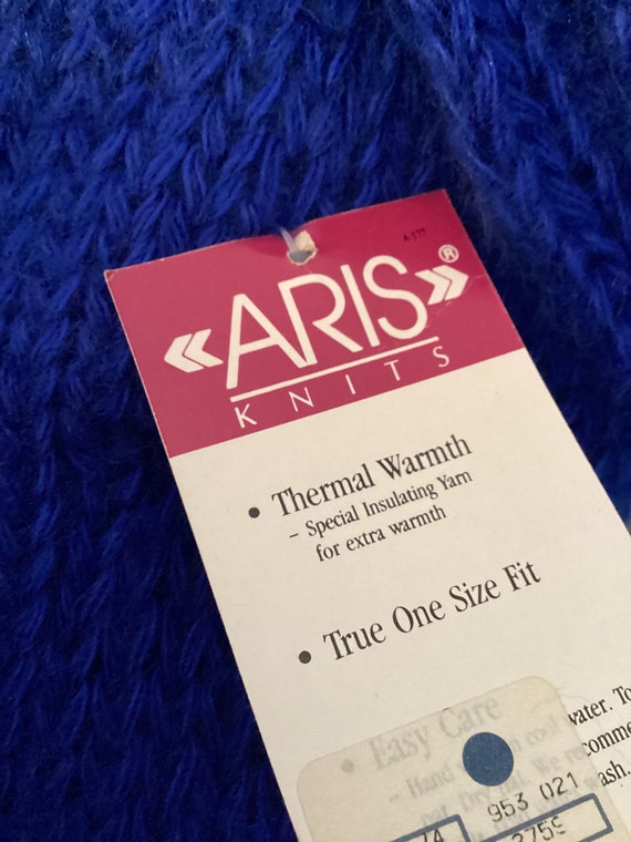 Vintage Royal Blue Aris Scarf, Knit Scarf 52” x 6” - image 5