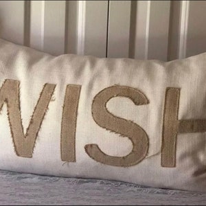 Accent Pillow, Shabby Chic, Boho, Novelty Pillow, Sofa Pillow, WISH Pillow
