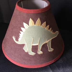 Suede Lampshade, Dinosaur Lampshade, Child Decor