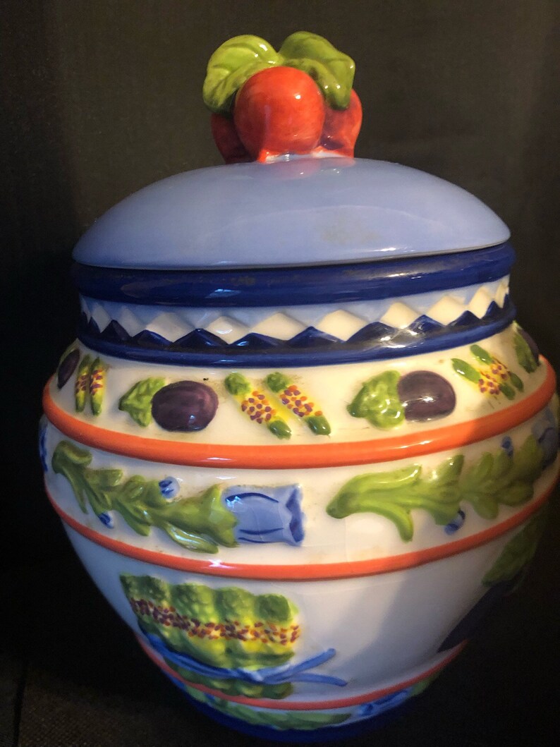 Vintage ZRIKE Canister Set Cornucopia Hand Painted Vegetable Etsy