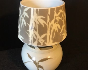 California Pottery Fairy Lamp, Bamboo Motif