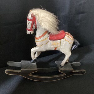 Vintage Wooden Rocking Horse, Handmade Rocking Horse Figurine
