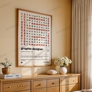 Graphic Designer Poster / Definition Wall Art Print / Design Word Search Gift / Studio Office Decor image 2