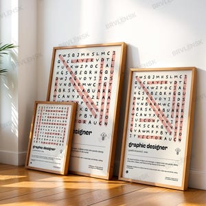 Graphic Designer Poster / Definition Wall Art Print / Design Word Search Gift / Studio Office Decor image 5