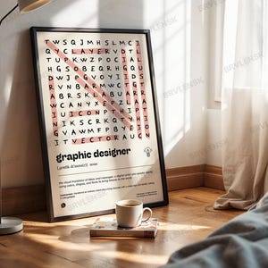 Graphic Designer Poster / Definition Wall Art Print / Design Word Search Gift / Studio Office Decor image 3