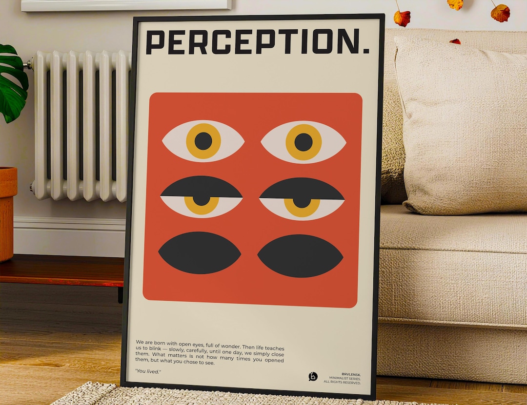 Perception Minimalist Eye Wall Art Poster, Mid Century Geometric Print ...