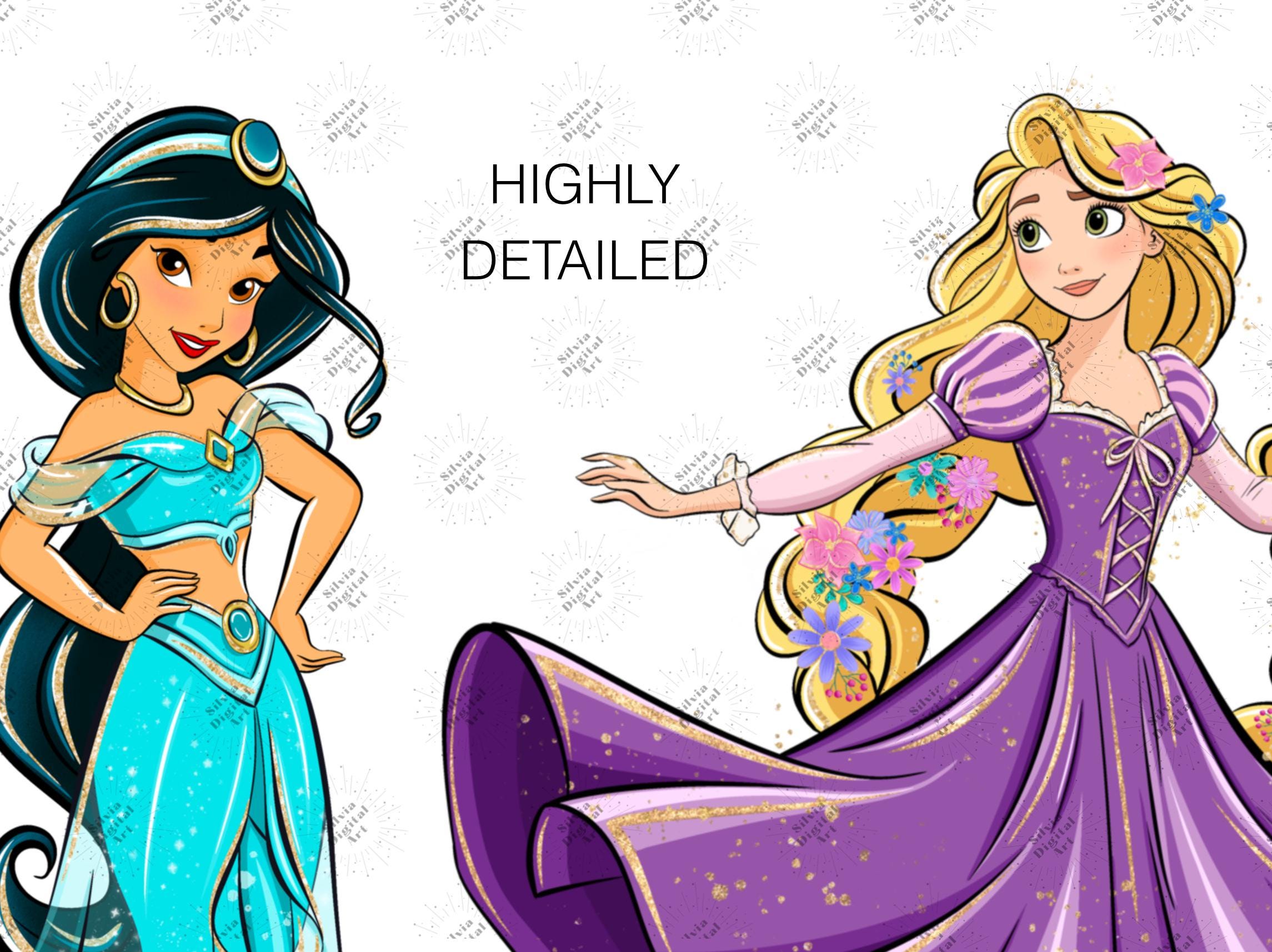Disney Princess Posts Princess Clipart Bundle – 19 Disney Inspired Pngs – Fairytale Digital ...