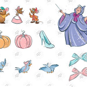 Cinderella Clipart – Princess Fairytale, PNG, Party Decorations, Magical Princesses, Scrapbooking, DIY Crafts image 3