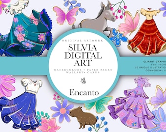Charm Clipart, Mirabel PNG, Luisa, Isabela, Casita, Madrigal Family, High Resolution Hand drawn