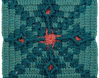 Berry Teal Mosaic Grandma Square Häkelanleitung und Techniken (PDF Download)
