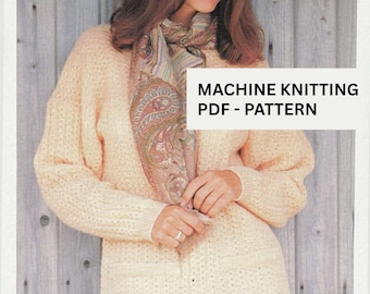 Lady’s Tuck Lace Tunika Maschinenstrickmuster: (PDF) + Bonus Stiche