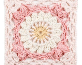 Daisy Floral Grandma Square Häkelanleitung und Techniken (PDF Download)