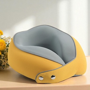 Memory Foam Travel Neck Pillow for Airplane, Car, Office Nap – Foldable Ergonomic Cervical Support Cushion, Gift for Men Women Holidays