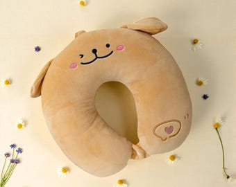 動物柄U字型トラベルピロー | ふわふわネッククッション、子供＆大人用