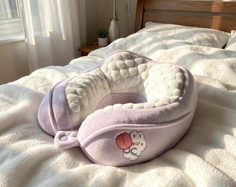 Reizen nekkussen kinderen schattig borduursel u-vorm pluche ondersteuning voor vliegtuig auto dutje cadeau-idee lente zomer vakantie comfort