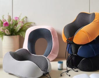 Memory Foam Travel Neck Pillow: Adjustable U-Shape Support