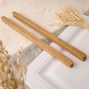 Long Oak Cabinet Handle, Wooden Furniture Pull, Solid Oak Bar Pull, Large Drawer Handle, Wardrobe Pull, Jet Oak