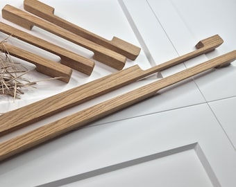 Modern Bar Pull for Wardrobe & Kitchen, Solid Wood Dresser Pulls, Wood Appliance Pull, Modern Oak Handles, Ikea Pax wardrobe
